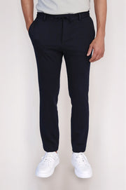 JOGGER KENDİNDEN KOMPLE KEMERLİ TEK PANTOLON NAVY